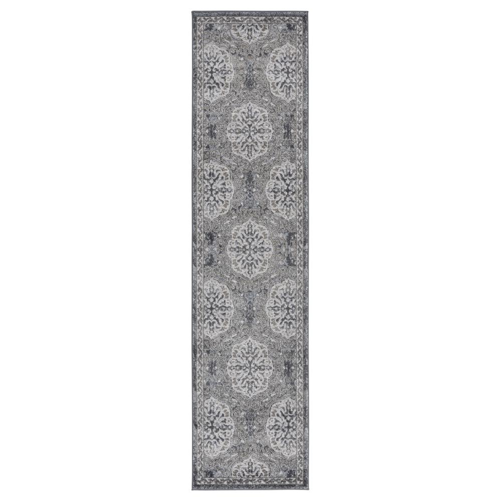 Amer Rugs Alexis Brown Grey Bordered 2 Ft 6 In X 10 Ft 3 In Runner Rug Alx11 26103ar The Home Depot