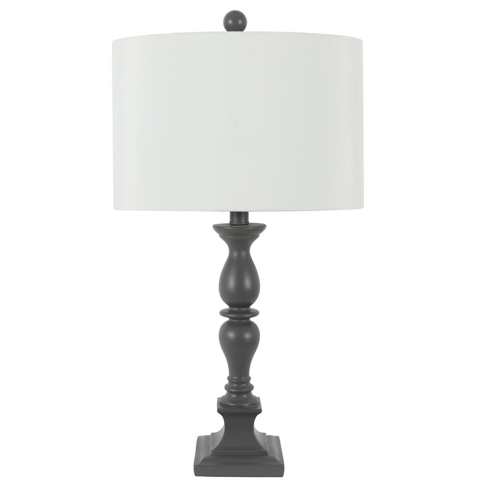 Decor Therapy Ellie 23 In Gray Transitional Table Lamp With Shade