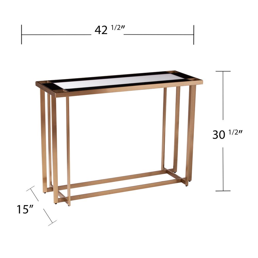 Southern Enterprises Frannie Gold With White And Black Mirror Console Table Hd433653 The Home Depot - White Gold Mirrored Console Table Southern Enterprises Frannie Gold With White And Black Mirror Console Table Hd433653 The Home Depot - White Gold Mirrored Console Table