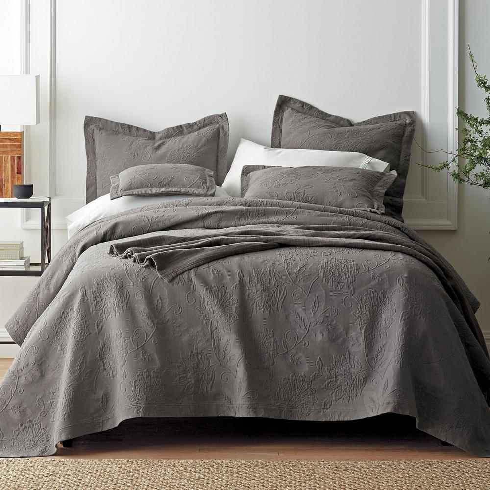 The Company Store Putnam Matelasse Dark Gray Cotton Full Bedspread