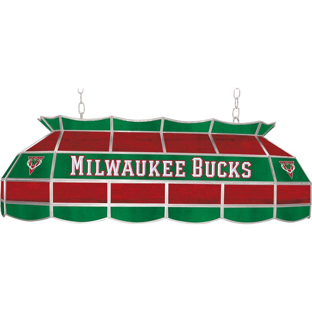 NBA Milwaukee Bucks NBA 3-Light Stained Glass Hanging ...