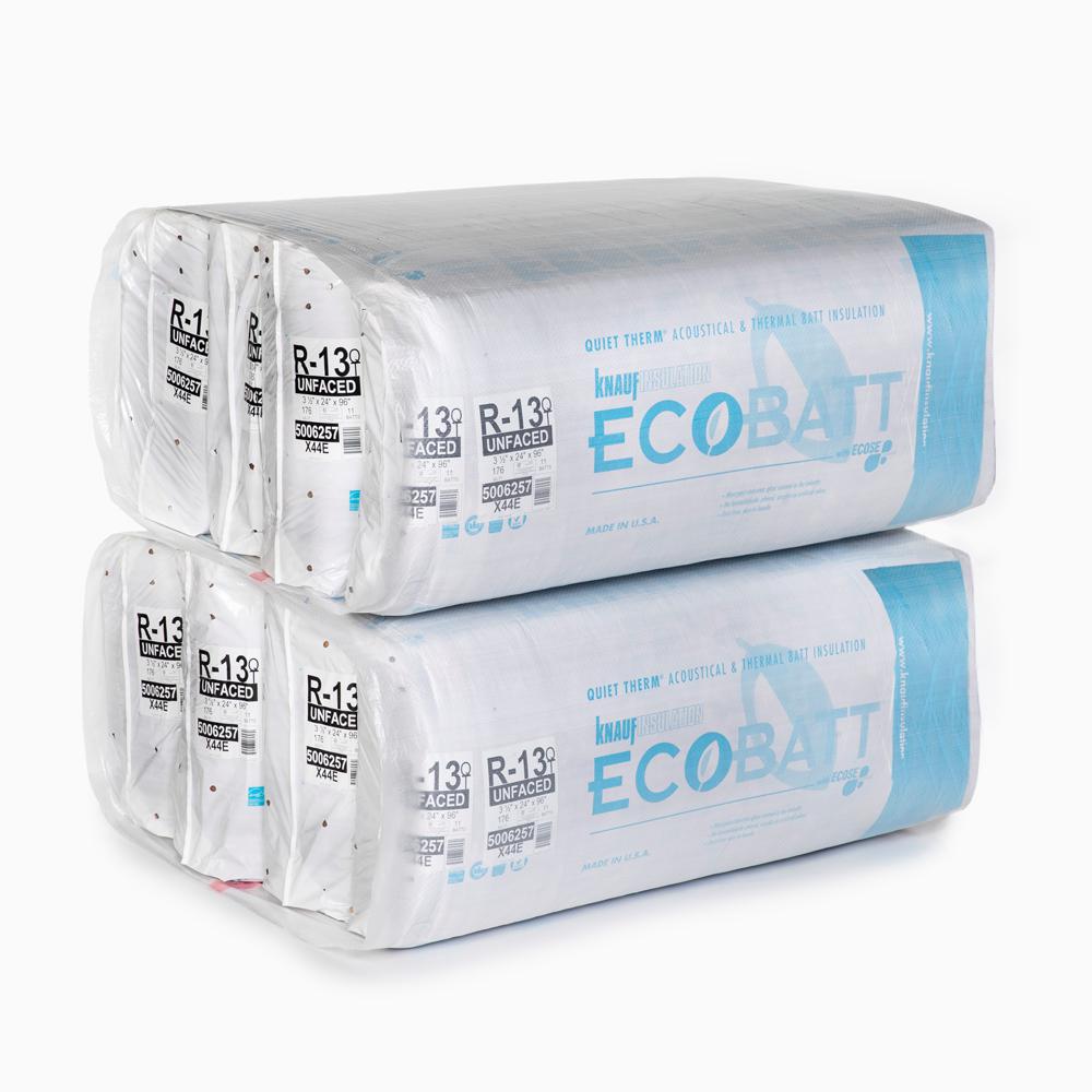 Knauf Insulation R 13 Ecobatt Unfaced Fiberglass Insulation Batt 3 1 2 In X 24 In X 96 In 8 Bags 690996 The Home Depot