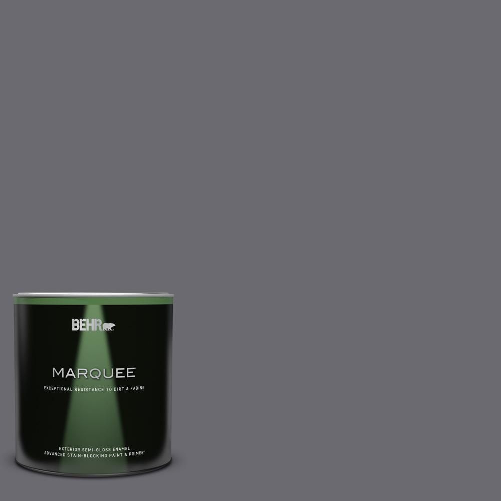 BEHR MARQUEE 1 qt. T1615 Charcoal Plum SemiGloss Enamel Exterior Paint and Primer in One