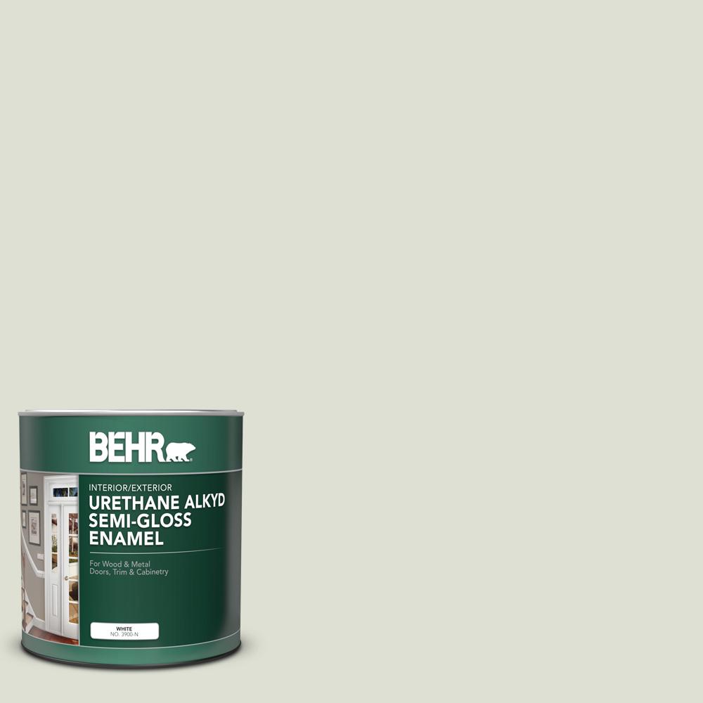 BEHR 1 qt. PPU1012 Whitened Sage SemiGloss Enamel Urethane Alkyd Interior/Exterior Paint