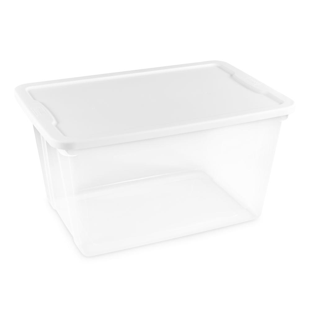 HOMZ 56 Qt. Clear Storage Box (8-Pack)-3256CLWHEC.08 - The Home Depot