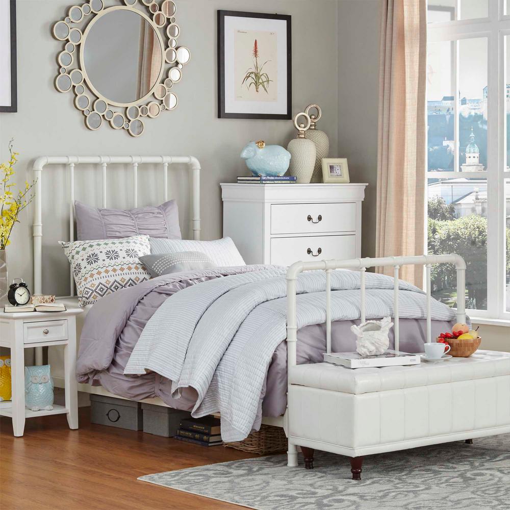 Byer White Twin Bed Frame