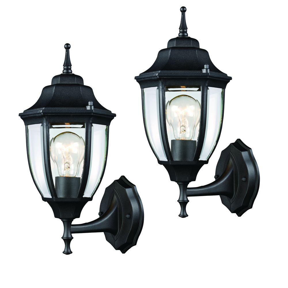 Hampton Bay Black Outdoor Wall Lantern (2-Pack) by Hampton Bay