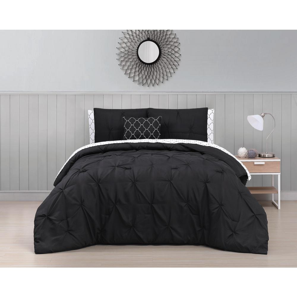 Geneva Home Fashion Bradford 8 Piece Black Queen Bed In A Bag Geneva Home Fashion Bradford 8 Piece Black Queen Bed In A Bag