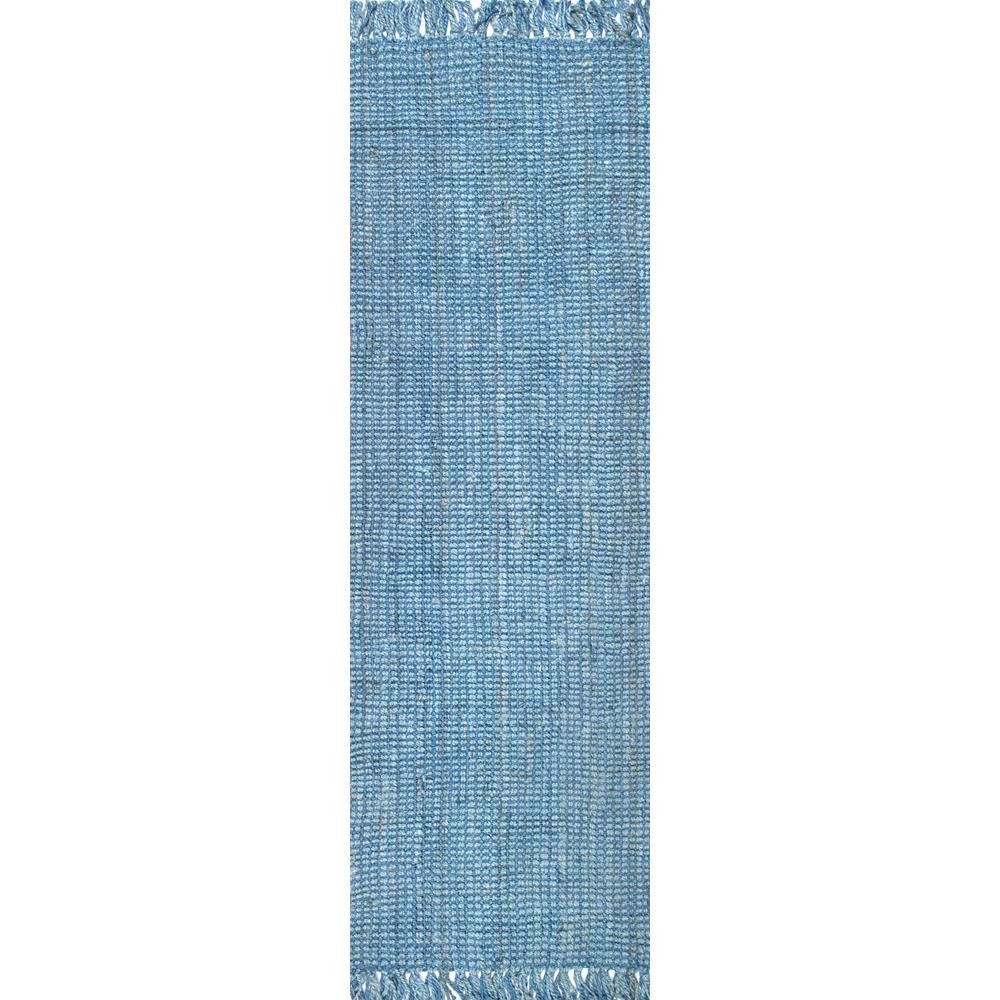 nuLOOM Chunky Loop Jute Blue 3 ft. x 8 ft. Runner RugNCCL01H2608