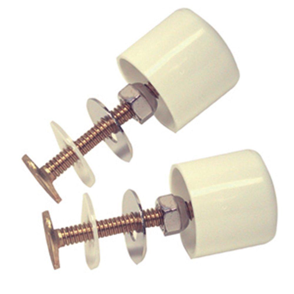 DANCO Plastic Toilet Bolt Caps in White with Bolts (2Pack)88883 The