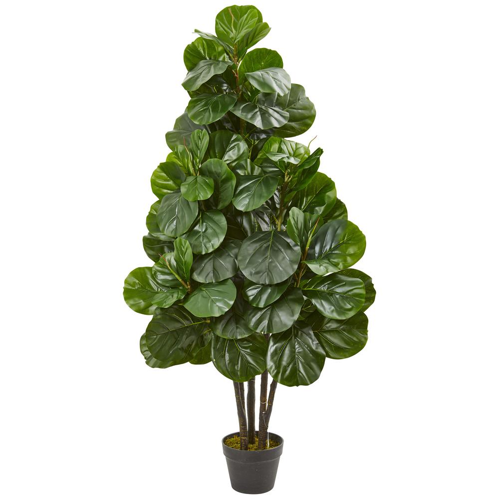 Costway 5ft Green Artificial Fiddle Leaf Fig Tree Indoor Outdoor Office