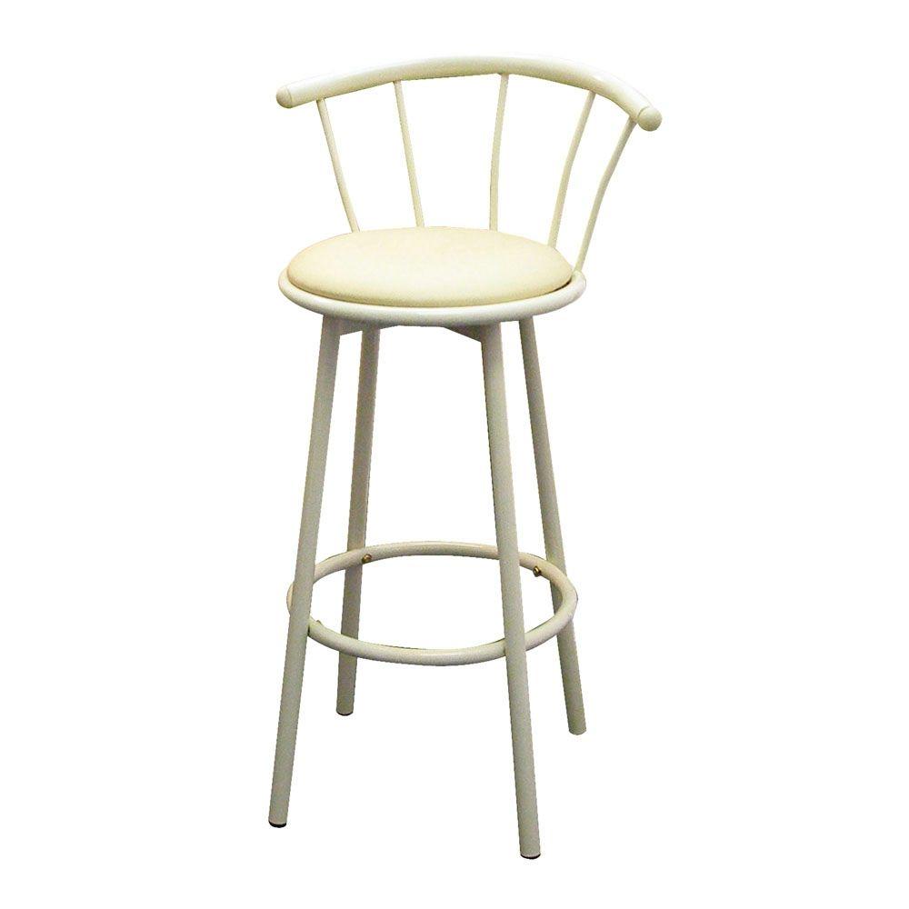 29 in. Ivory Swivel Cushioned Bar Stool (Set of 2)R543 IV The Home Depot