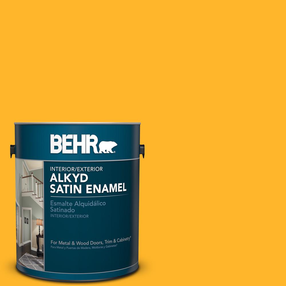 BEHR MARQUEE 1gal. BXC34 Mineral Yellow Satin Enamel Exterior Paint