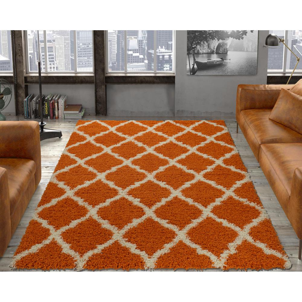 Ottomanson Ultimate Gy Contemporary Moroccan Trellis Design Orange 5 Ft X 7 Area Rug Ottomanson Ultimate Gy Contemporary Moroccan Trellis Design Orange 5 Ft X 7 Area Rug