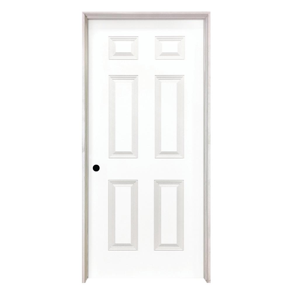 Steves Sons 24 In X 80 In 6 Panel Smooth Hollow Core Primed White Classic Composite Single Prehung Interior Door