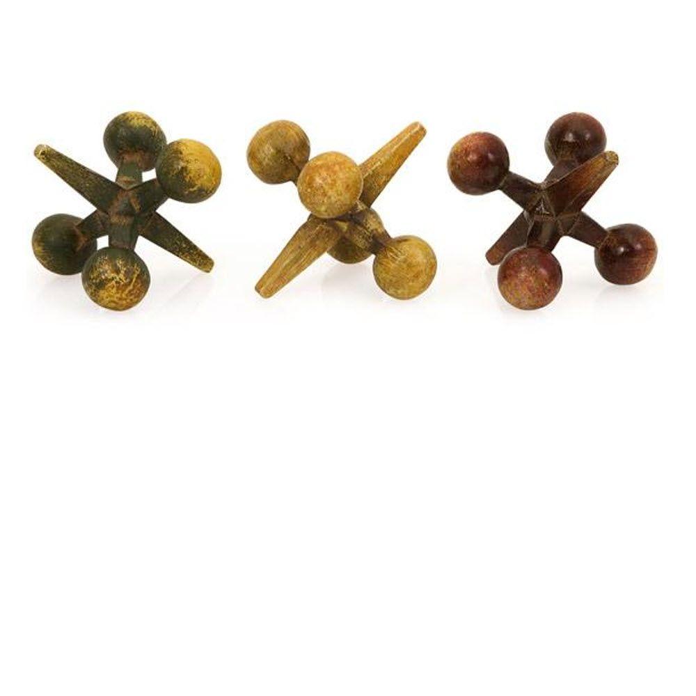 Home Decorators Collection 3.5 in. H Cast Iron Jacks Decorative Sculpture in Multicolor (Set of