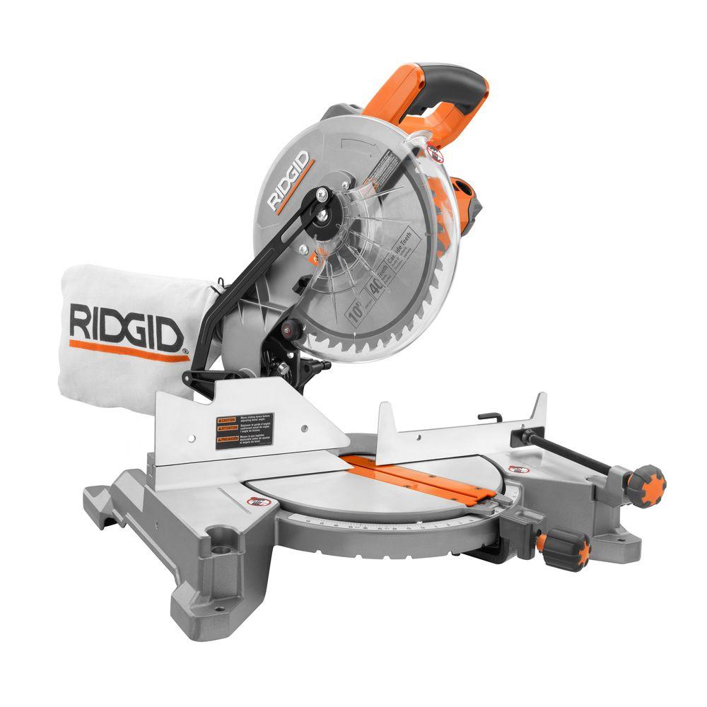 RIDGID 15 Amp 10 in. Compound Miter Saw-R4110 - The Home Depot