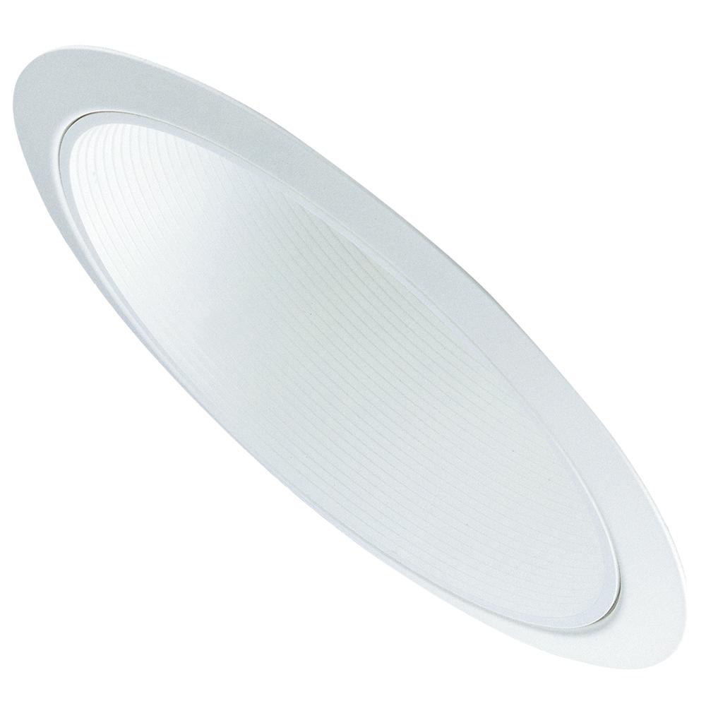 Halo 6 In White Recessed Lighting With Sloped Ceiling Trim With Baffle