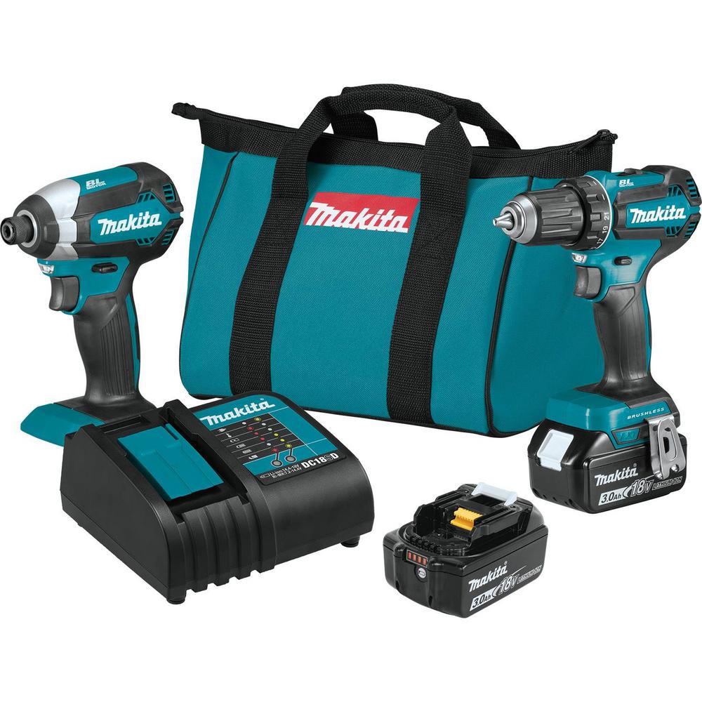 makita combo cordless drill pc kit volt tool power brushless driver impact 18v tools lithium ion friday 0ah pre lxt