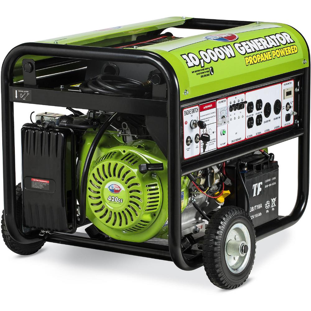 All Power 10000-Watt Propane Gasoline Powered Electric ...