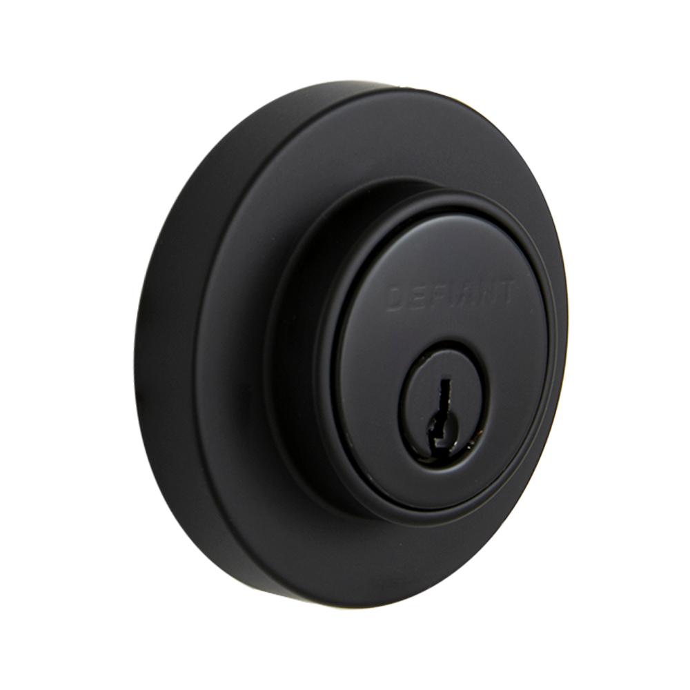 Defiant Contemporary Round Matte Black Double Cylinder Deadbolt32DA1XK2 The Home Depot