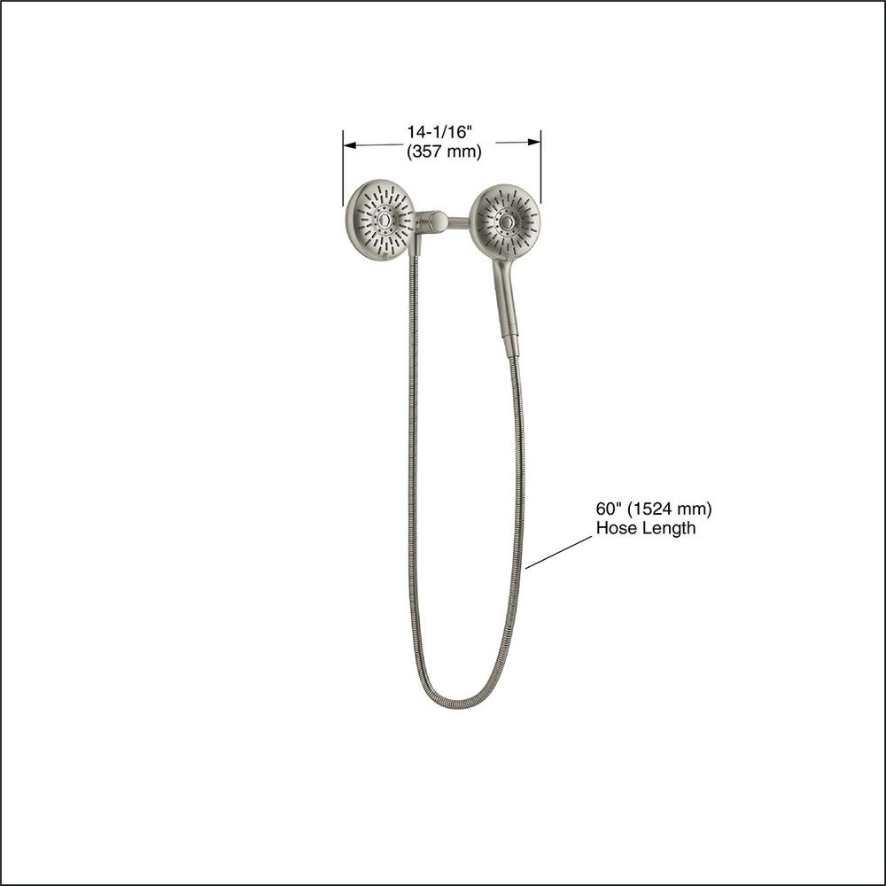 KOHLER Freespin Bellerose 3Spray Patterns 5.25 in. Wall Mount Dual
