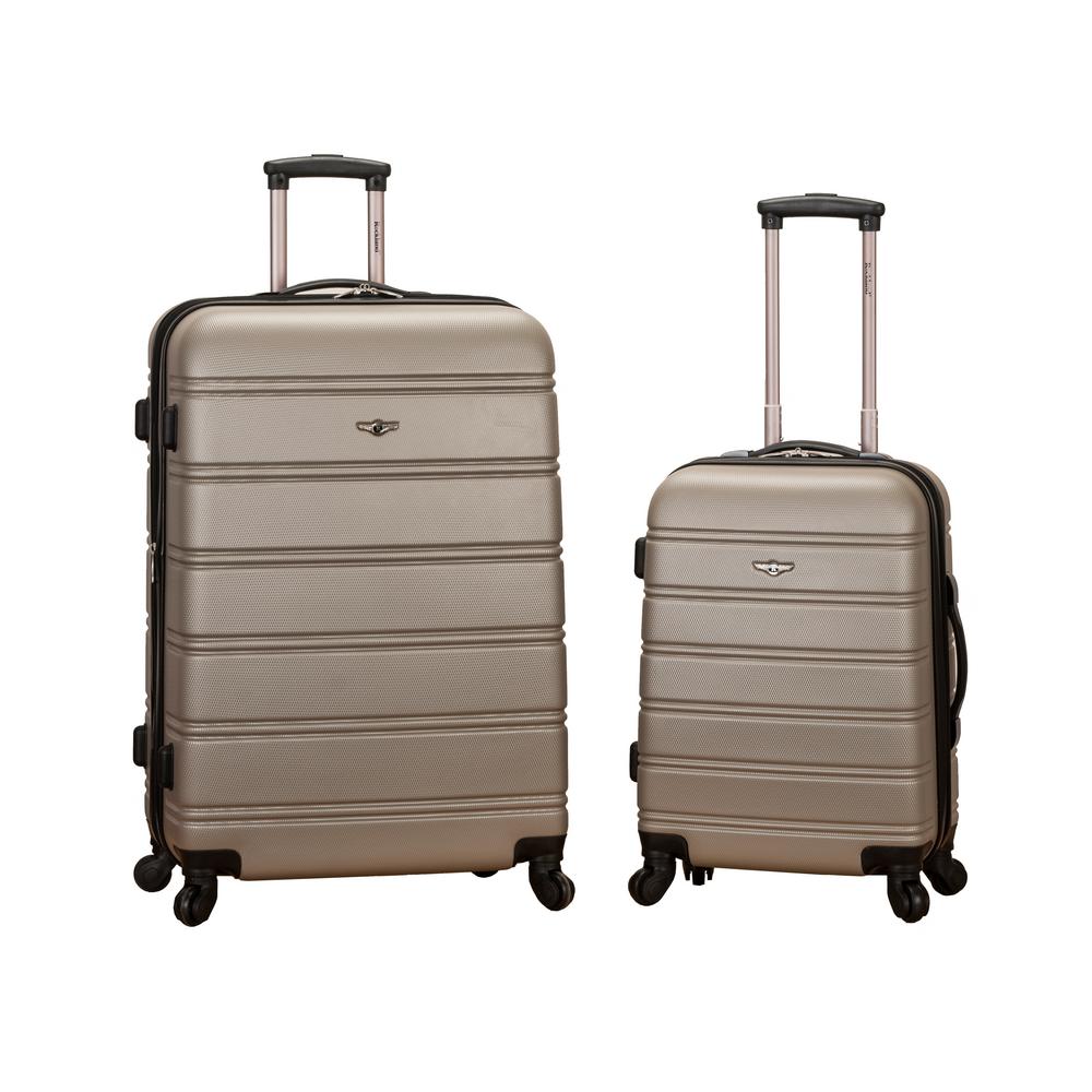 rockland melbourne 2 piece hardside spinner luggage set