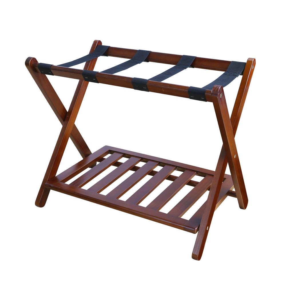 Casual Home Heavy Duty Solid Wood Luggage Rack In Espresso