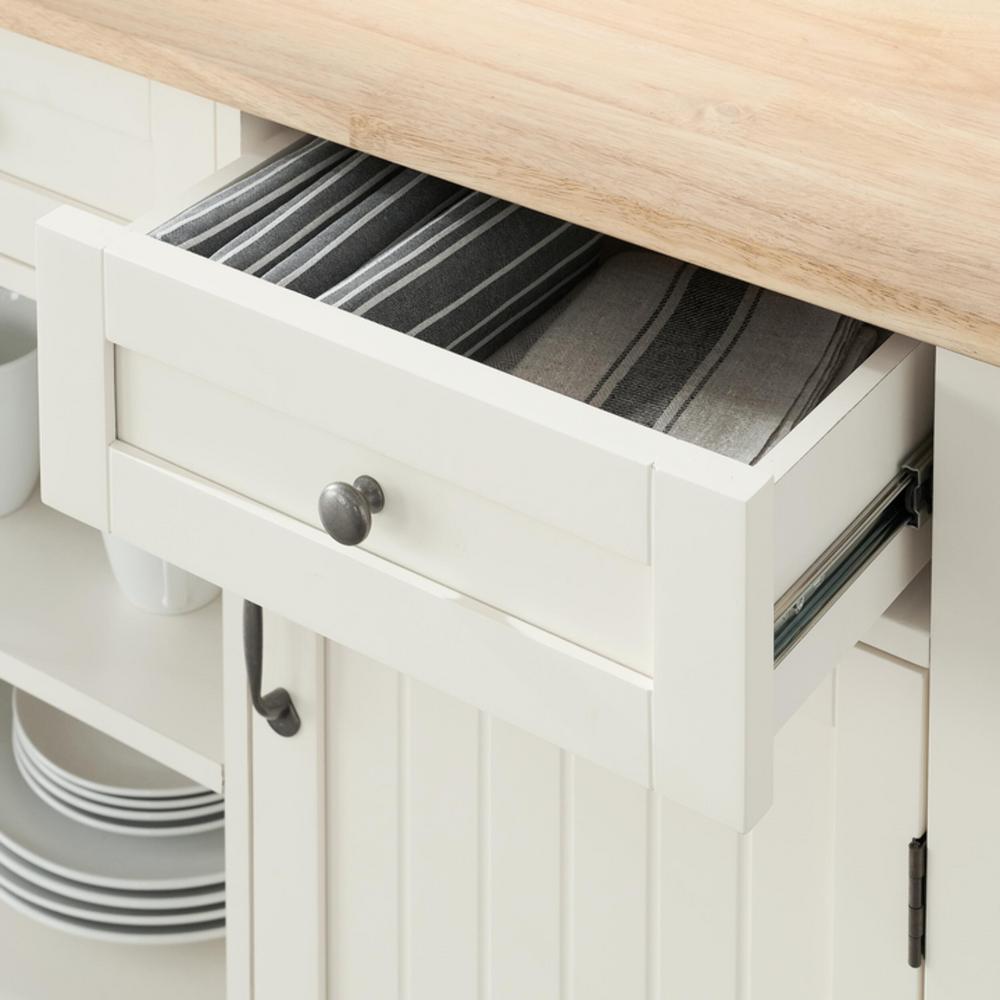 Stylewell Bainport Ivory Wood Kitchen Island With Natural Butcher Ivory Wood Kitchen Island