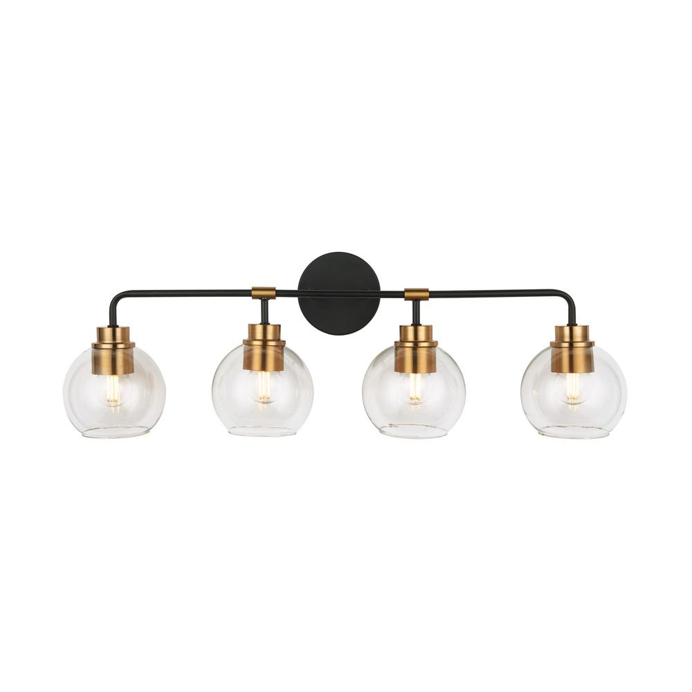 Home Decorators Collection 4-Light Aged Bronze and Brass Vanity Light