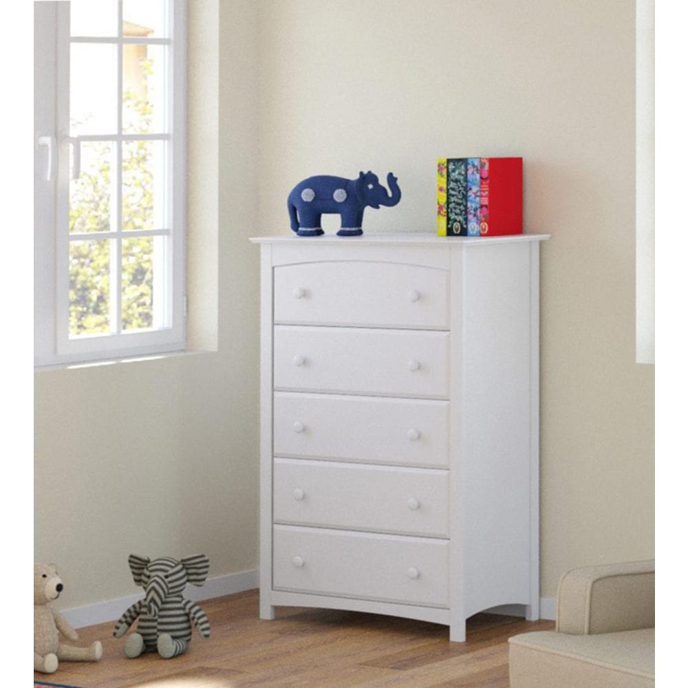 Storkcraft Kenton 5 Drawer White Dresser 03555 101 The Home Depot