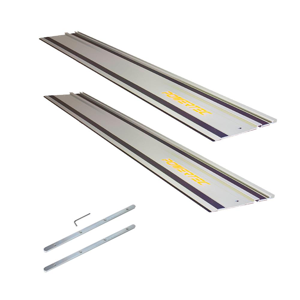 POWERTEC 55 in. Track Saw Guide Rail with Connector for Makita or
