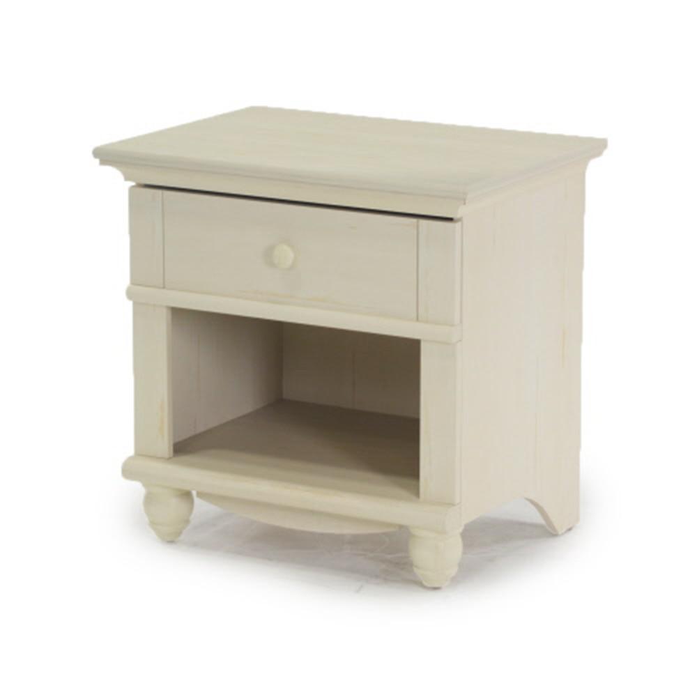 Sauder Harbor View Night Stand Antiqued White Finish Media Storage Home Entertainment Furniture