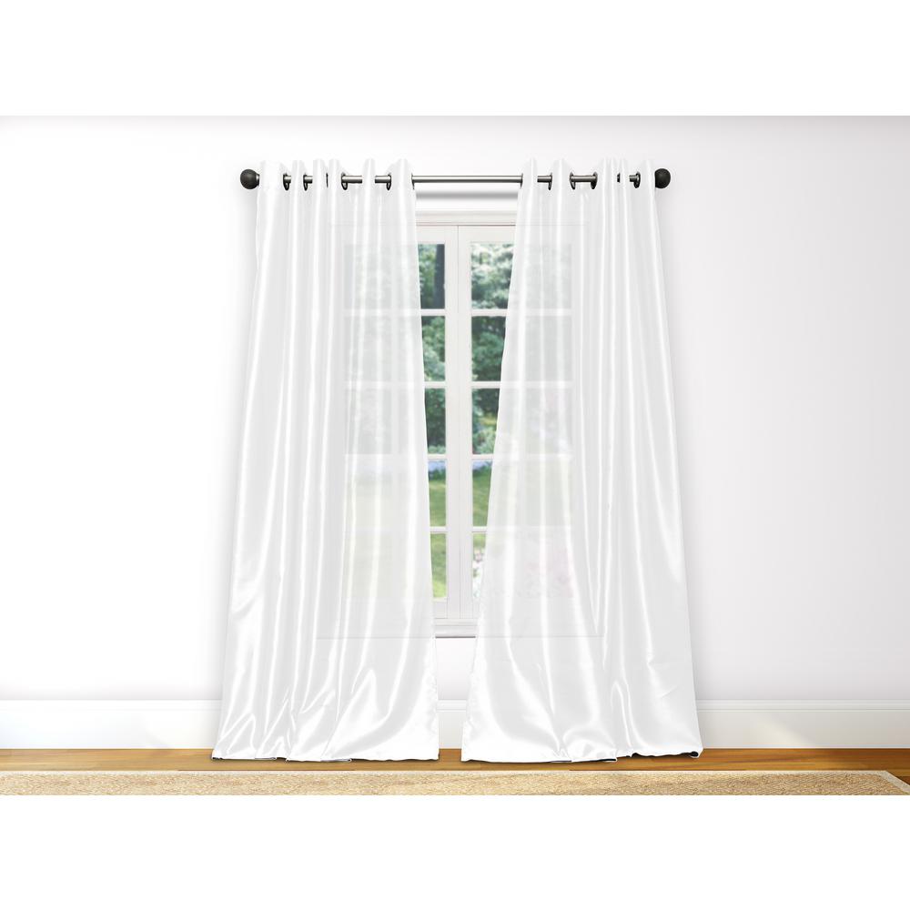 Duck River Balifull White Faux Silk Grommet Panel Pair 54 In W
