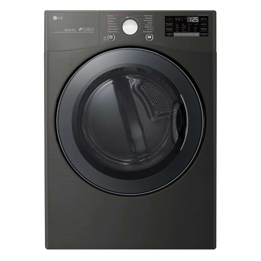 LG Electronics 7.4 cu ft Ultra Large Smart Stackable Front Load Gas Dryer w/ TurboSteam, Sensor Dry, Pedestal Compatible in Black Steel was $1299.0 now $898.0 (31.0% off)