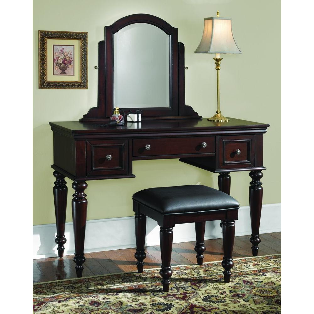 home styles lafayette 3-piece cherry vanity set 5537-72 - the home depot