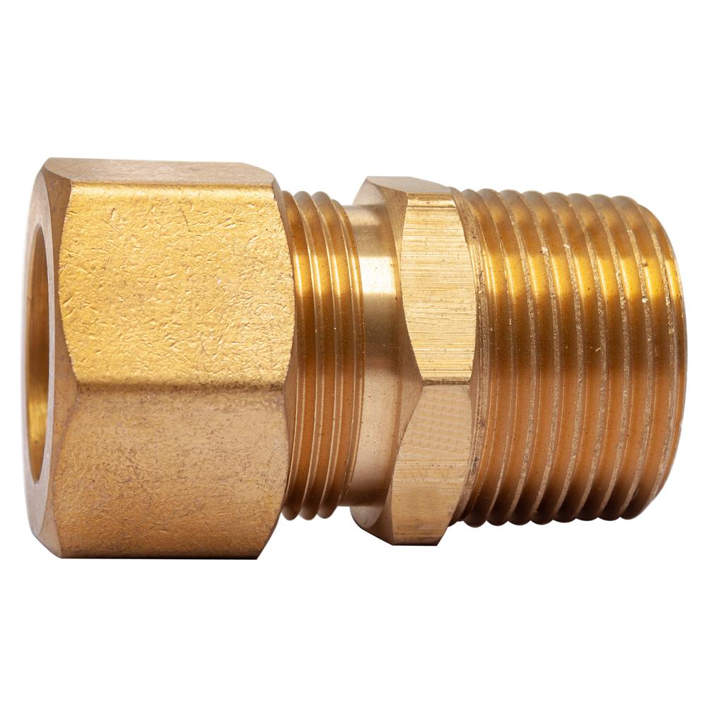 LTWFITTING 1/2 In. O.D. Comp X 3/4 In. MIP Brass Compression Adapter ...