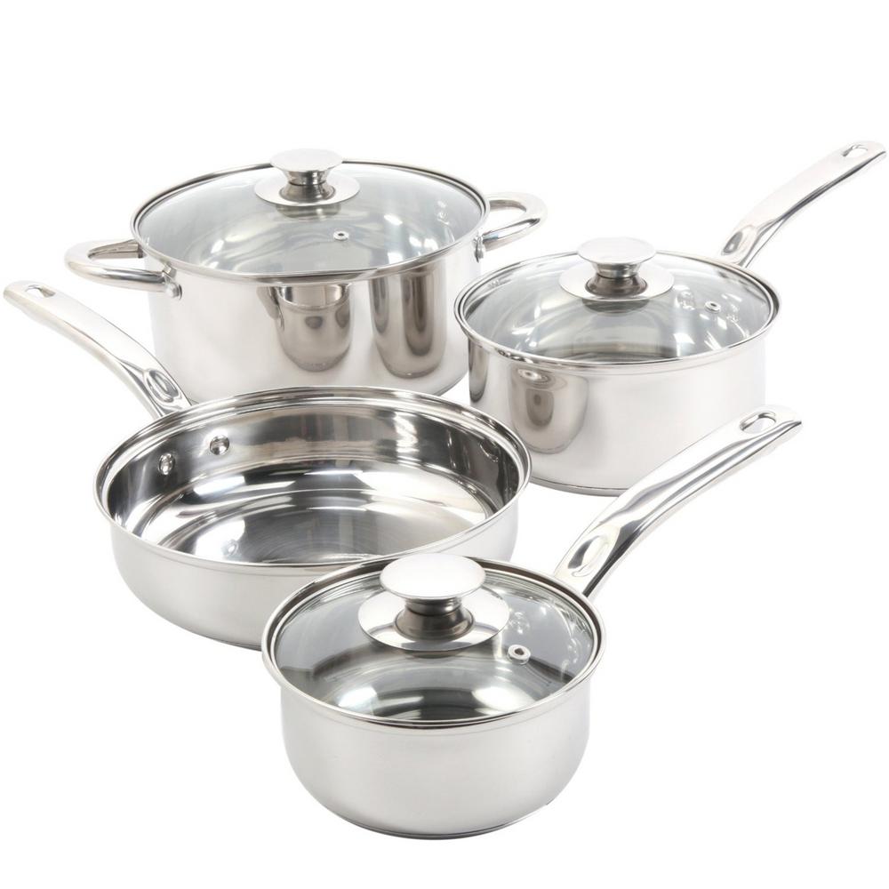 Stainless Steel Kitchen Set sunbeam ansonville 7 piece stainless steel cookware set 98586652m the home depot