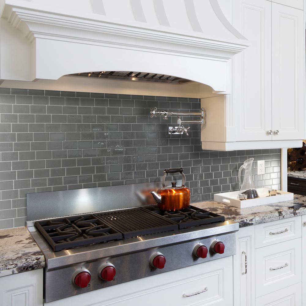 Smart Tiles Metro Grigio Dark Grey 11.56 In. W X 8.38 In. H Peel - Smart Tiles Metro Grigio Dark Grey 11.56 In. W X 8.38 In. H Peel