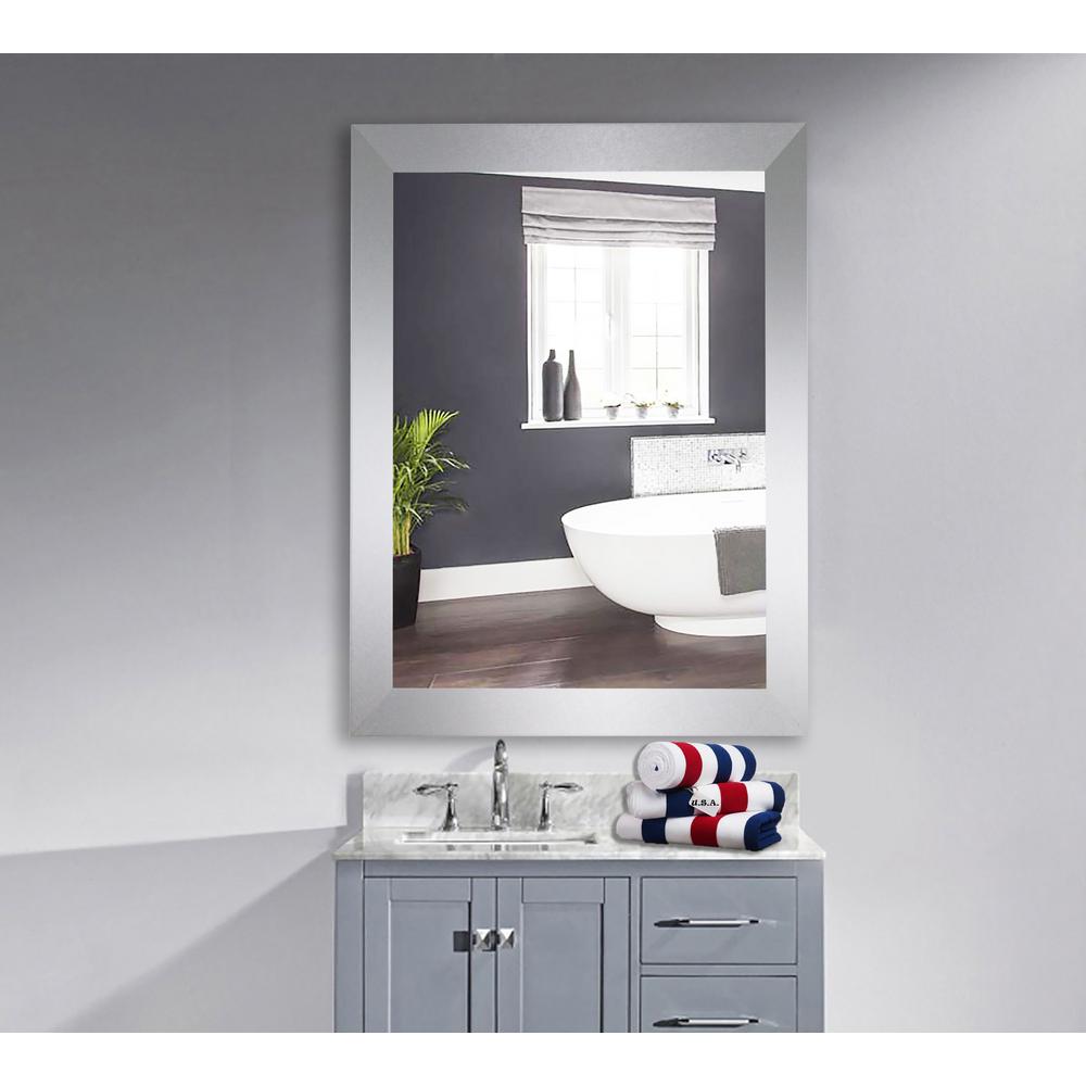 30 In X 22 In Elemental Jaded Platinum Framed Vanity Mirror V092 16 5 24 5 The Home Depot