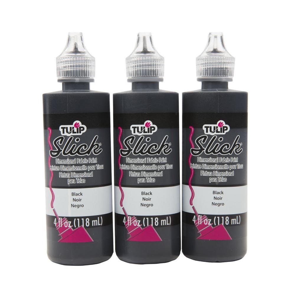 Tulip Slick Black Dimensional Fabric Paint (3Pack)37562 The Home Depot