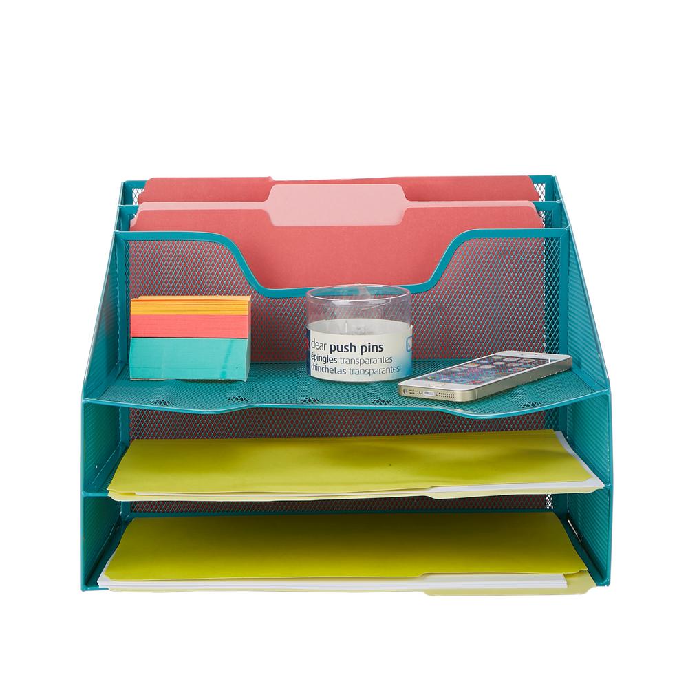 Mesh Desk Organizer 5 Trays Desktop Document Letter Tray For