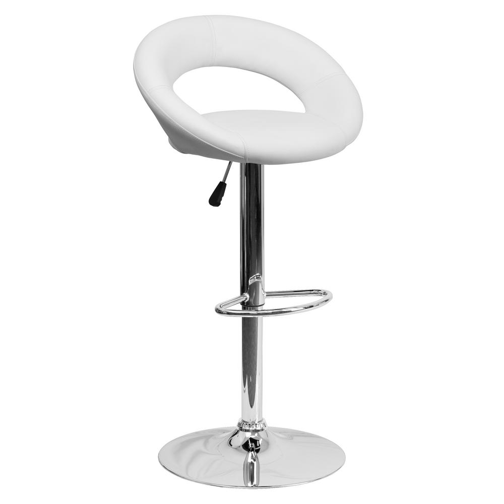 Carnegy Avenue 24 In To 32 75 H White Bar Stool Cga Ds 16759 Wh H White Bar Stool