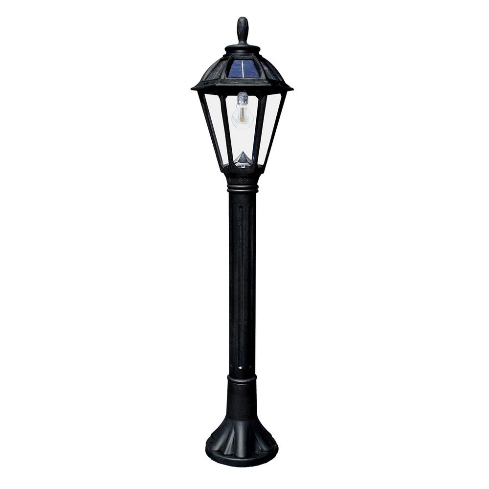 Polaris Solar Medium 1 Light Black Resin Led Outdoor Post And Bollard Lamp With Warm White Gs Bulb Polaris Solar Medium 1 Light Black Resin Led Outdoor Post And Bollard Lamp With Warm White Gs Bulb