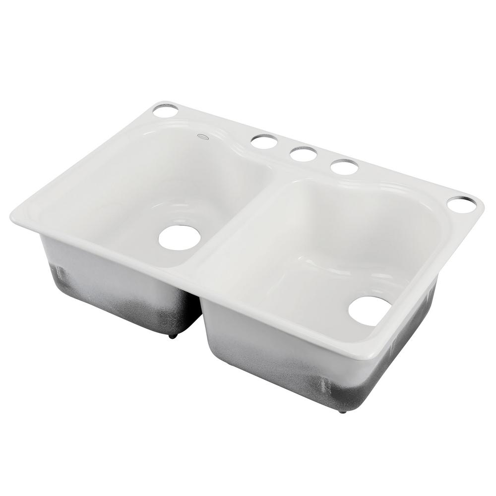 White Kohler Undermount Kitchen Sinks K 5818 5u 0 64 1000 