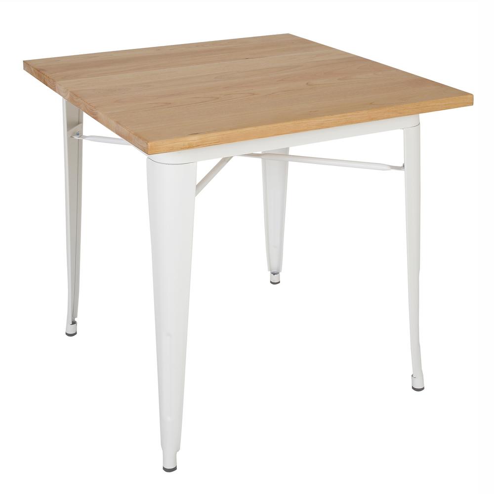 Poly and Bark Trattoria White Dining Table with Oak TopHD246WHOK