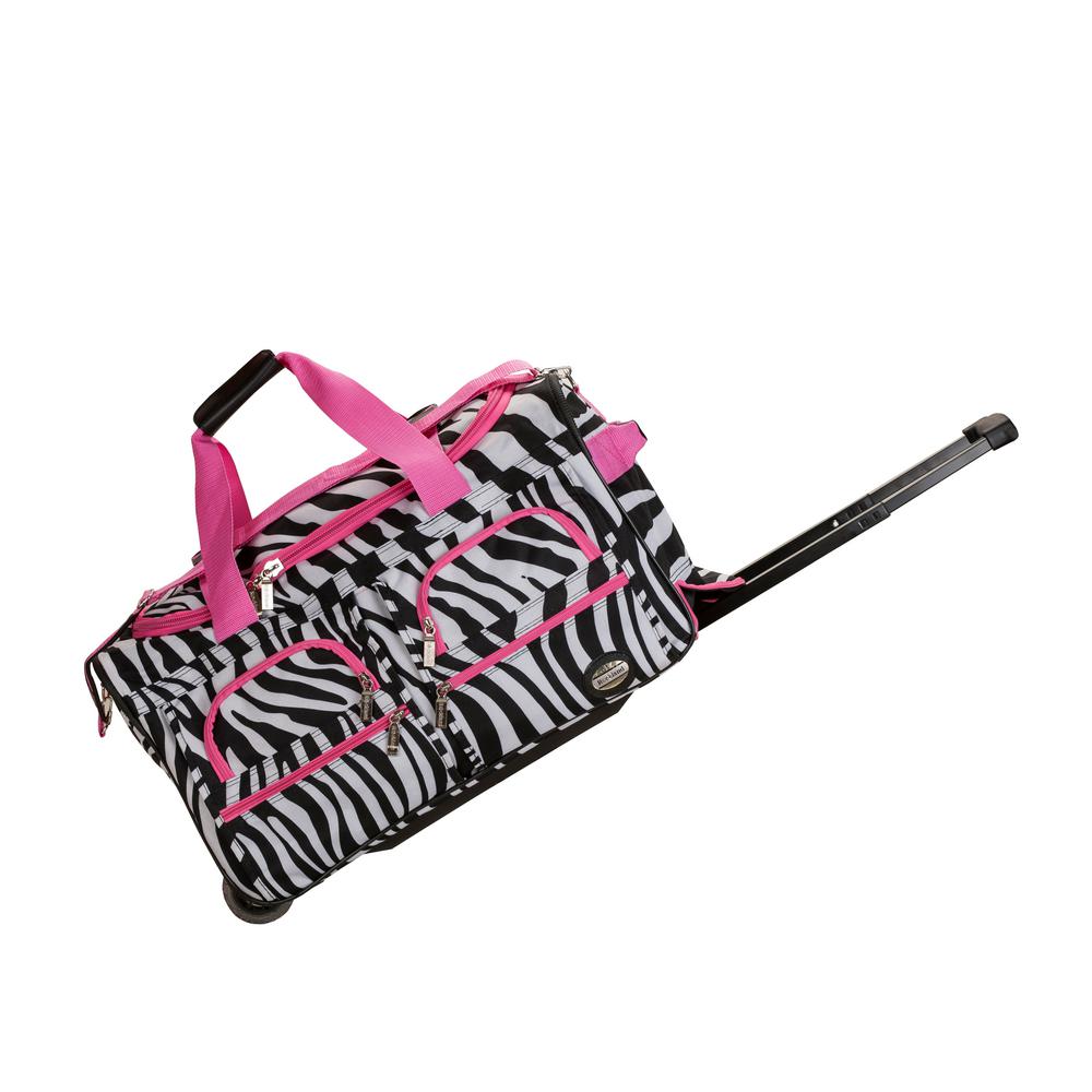Rockland Voyage 22 In Rolling Duffle Bag Pinkzebra Prd322 Rolling Duffle Bag Pinkzebra