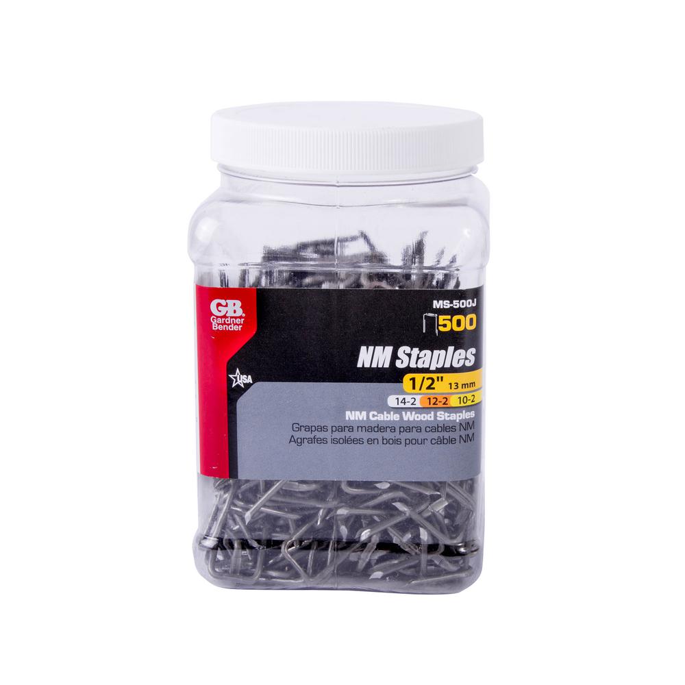 Quick // Easy Installation /½ Inch. for Romex UF, White NM 100 Pk. Gardner Bender PS-150 Plastic Staple 14//2 NM /& More 10//2 12//2 Cable