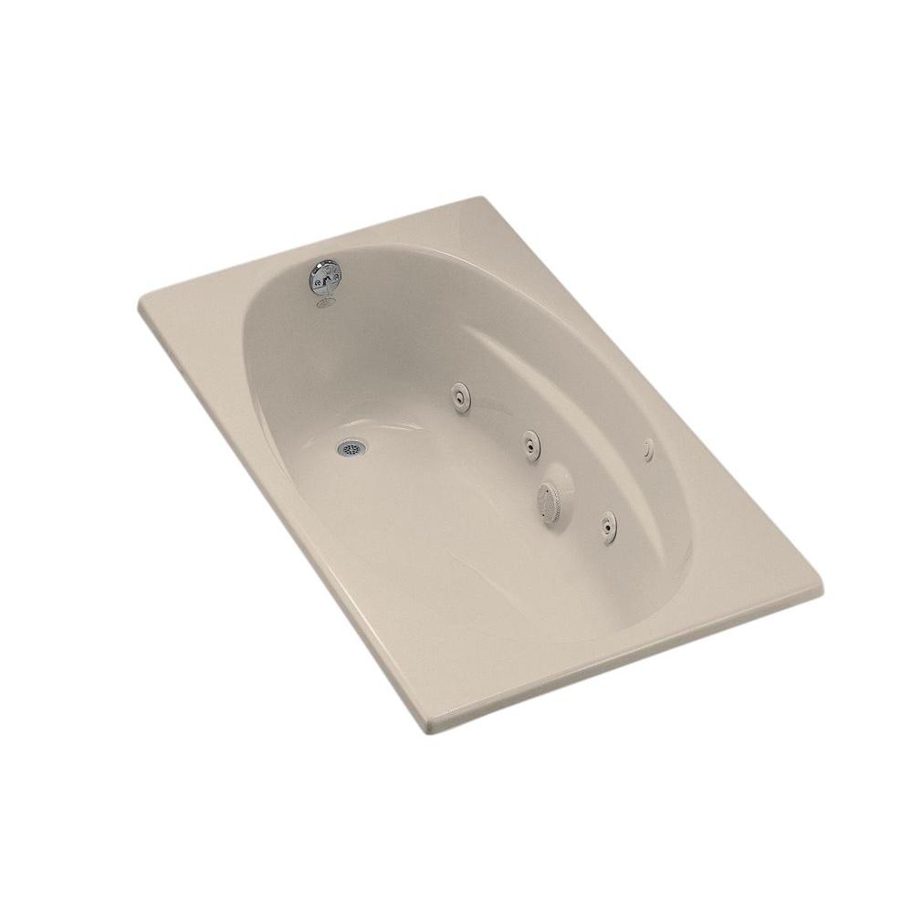 KOHLER ProFlex 5 ft. Acrylic Oval Dropin Whirlpool Bathtub in Innocent
