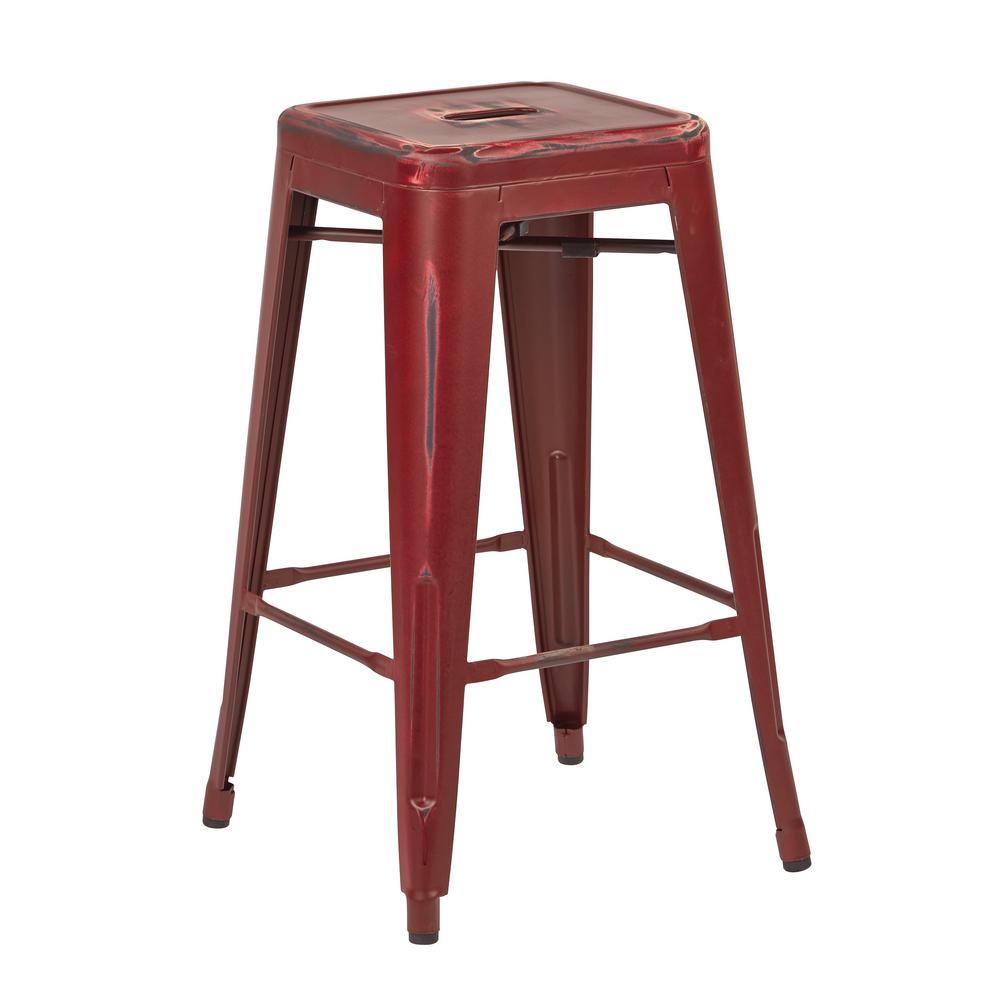 Work Smart Bristow 26 In Antique Red Metal Barstools 2 Pack Work Smart Bristow 26 In Antique Red Metal Barstools 2 Pack